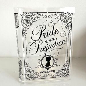 Pride & Prejudice Jane Austen Acrylic Book Vase Literary Decor